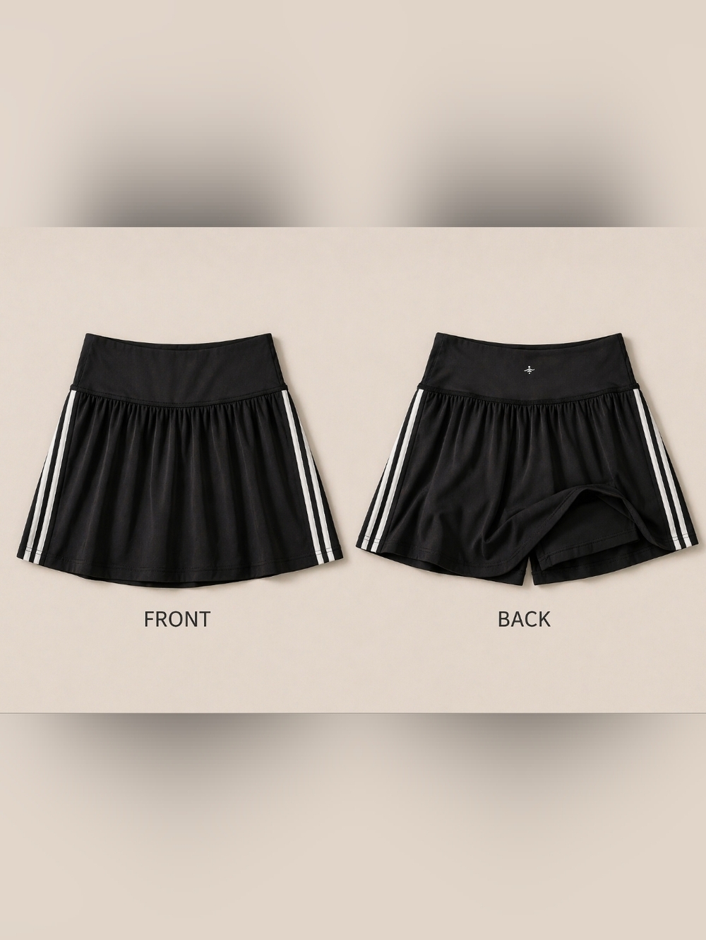 NWT-Halara Athletic Skort – Size L | Black & White Stripes, Comfort + Style